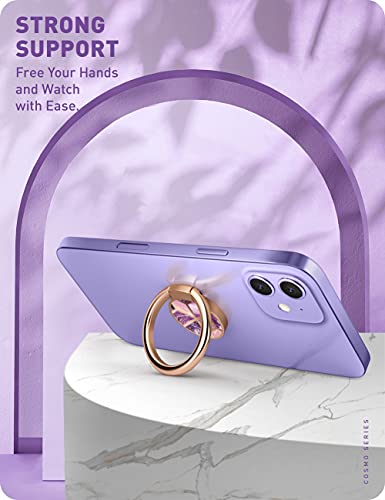 i-Blason スマホリング 薄型 指輪型 貼り直し可能 スタンド機能 回転可能 強力固定 落下防止 おしゃれ 可愛い (紫)