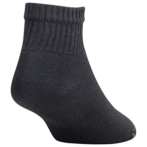 Gold Toe Men's Cotton Quarter 656s Athletic Sock (6 Pack), Black, Large 12.5-164
