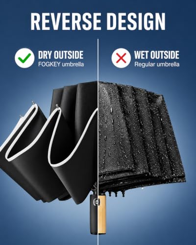 Image of Contacts Compact Folding Umbrella - Windproof Travel Umbrella with Automatic Open /Close, Waterproof, UV Protection, Portable Umbrella for Men, Women & Kids
