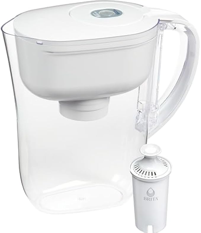 Brita Metro Water Filter Pitcher with SmartLight Filter Change Indicator, BPA-Free, Replaces 1,800 Plastic Water Bottles a Year, Lasts Two Months, Includes 1 Filter, Small - 6-Cup Capacity, White