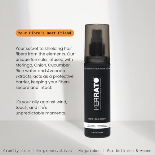 Image of Kerrato Hair Fibres Combo Pack - 28g Medium Brown Hair Fibers & 100ml FibreHold Spray | Instant Hair Loss Concealment | Long-Lasting, Natural Look | Safe & Effective Hair Thickening Solution