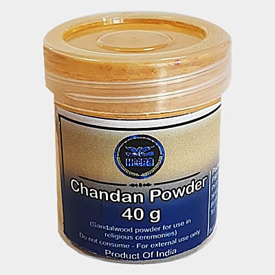 Ganaric Heera Chandan Powder 40g (Pack of 1) – Sandalwood Powder an Important Part in the Tilak Set of Hindu Religious, gold