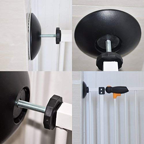 Vmaisi 4 Pack Wall Cups for Baby Gates - Black