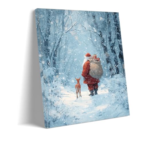 Toile murale de Noël 60x90cm : remplacez vos cadres vides par la magie de l'hiver