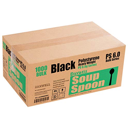 Daxwell Plastic Soup Spoons, Heavyweight Polystyrene (PS), Black, A10000961 (Case of 1,000) - Thumbnail 3