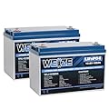 WEIZE 12V 100Ah LiFePO4 Battery Group 31 Lithium Battery, Built-in 100A BMS, Low Temperature Protection Deep Cycle Battery for Trolling Motor, RV, Solar, Marine, Camping, Home Energy Storage (2 Packs)