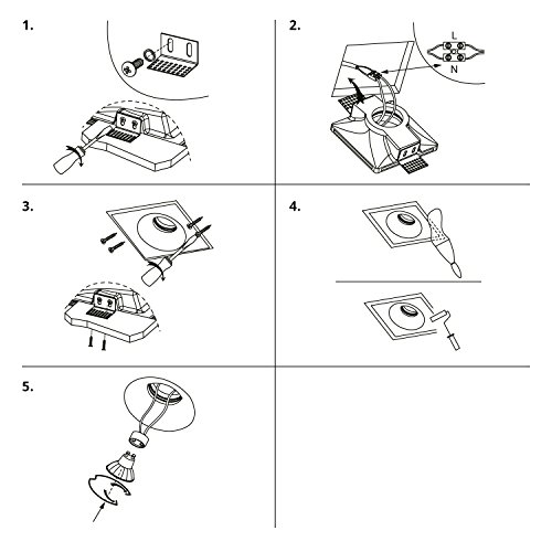 Ledscom.de Plafoniera da incasso GIEDI, in gesso