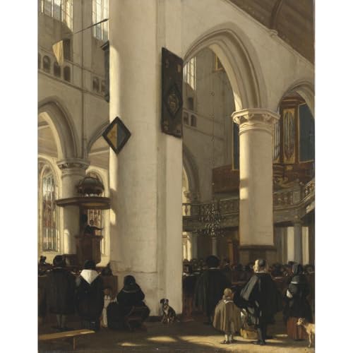 Toile Église d'Amsterdam 1669 Giclée de Musée 101x127 cm