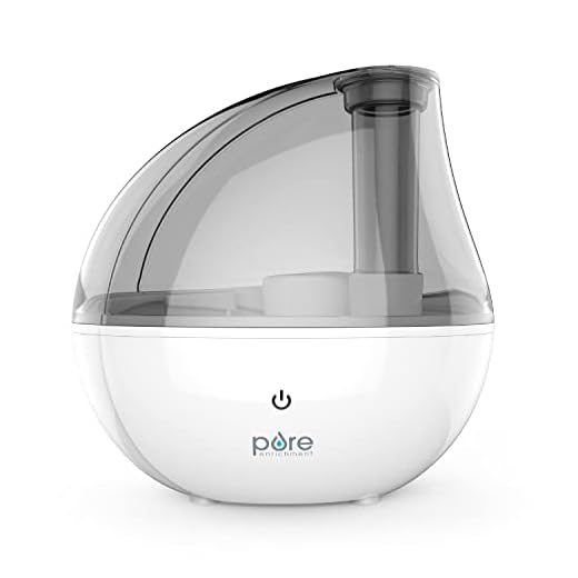 Pure Enrichment® MistAire™ Silver Ultrasonic Cool Mist Humidifier for Bedroom, Office, Nursery & Indoor Plants - Lasts Up to 25 Hours, Whisper-Quiet Operation, Optional Night Light, & Auto Shut-Off