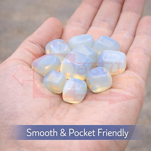 Image of Crystal Opalite Tumble Stone |50 gm Tumbled Gemstones | Reiki Healing Stones | Home Decor Pebbles | Aquarium Gravel | Garden & Table Decor