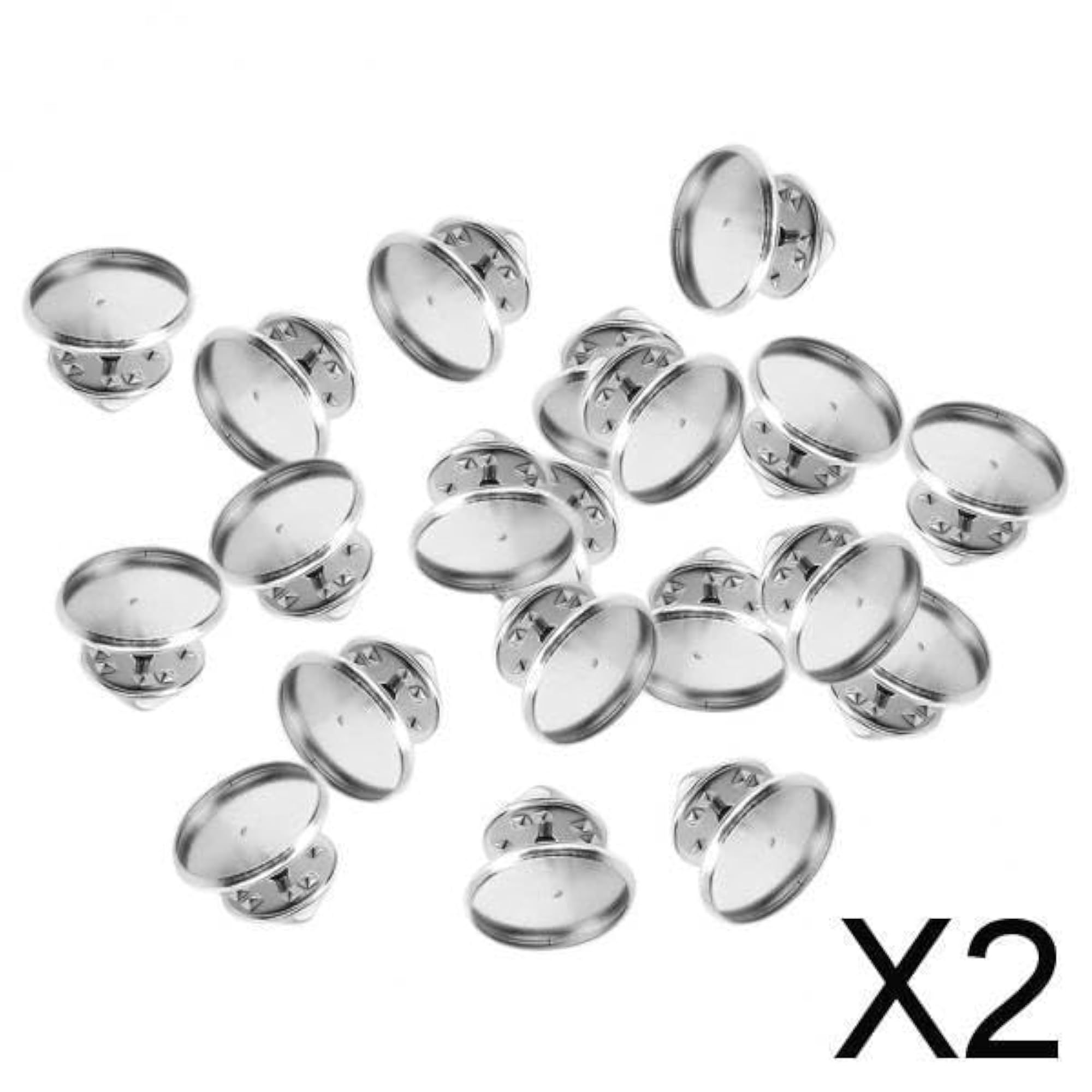 2x20 Set Metal Brooch Making Blank Cabochon Bezel