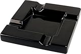 Producto de calidad HA - Cenicero de cerámica para puros (4 estantes, 1135 g), color negro brillante