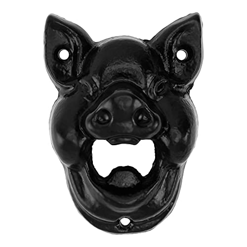 Amosfun Pig Head Wall Mounted Bottle Opener Cast Iron Beer Cap Opener for Kitchen Bar Pub Soda Bottles 4.52X3.14X1.77 Inch