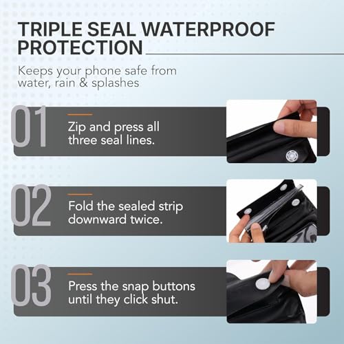 Image of Robustt Floating Waterproof Mobile Pouch with Neck Lanyard (Pack of 2) | Touch Screen Compatible | Fits Smartphones Upto 7 Inch | Triple Seal Waterproof Cover for Beach, Rain, Pool