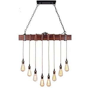 Farmhousependantlightskitchenislandkitchenlightfixturesrusticdiningroomlightfixturewith8e26bulbsocketsblackmetalandwoodbeamceilingpendantlightfixtureshanginglights Urban Country Home Decor Farmhouse pendant lights kitchen island kitchen light fixtures rustic dining room light fixture with 8 e26 bulb sockets black metal and wood beam ceiling pendant light fixtures hanging lights urban country home decor