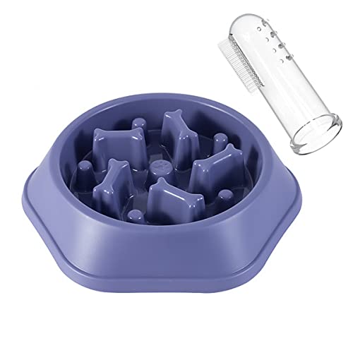 Hive Mind ペットボウル 早食い防止食器 独自の凹凸 エサ皿 食器 健康管理 滑り止め 中型犬 大型犬用 (パープル)犬