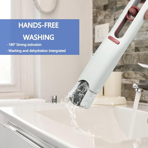Image of ZENTARA Mini Foldable Mop | Portable Sponge Mop with Self Squeeze | Kitchen Bathroom Floor Cleaning | Compact Home Cleaning Tool | Heavy Duty Wiper