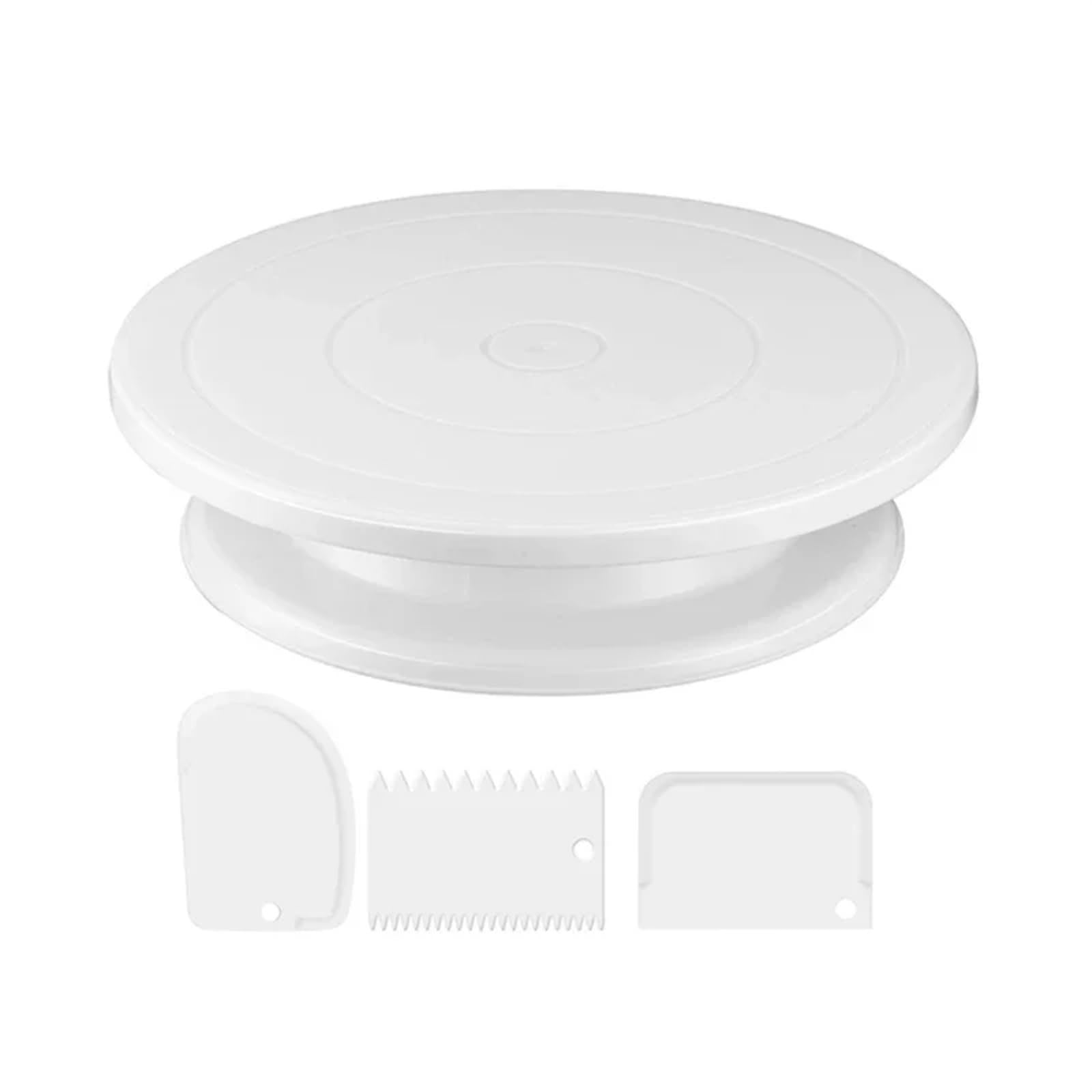 Plato Giratorio para Tartas Kit de decoración de Tartas, Juego de Plato Giratorio for Tartas, Molde for Hacer tú Mismo, Mesa giratoria Estable y Redonda for Tartas(4pcs Turntable Set)