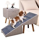21.06”H Dog Stairs for High Bed, 6-Step Pet Stairs with Split Ottoman Design - Tall Dog Steps Convertible to Bedside Table Nightstand, Large Non-Slip Stairs for Big Medium Dogs to Bed