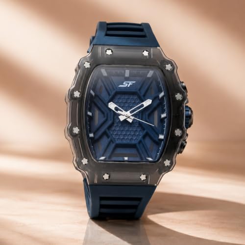 Image of SF Maiden Voyage Sport Watch Quartz Analog with Blue Dial Blue Silicon Strap Watch for Men - 77178PP07W
