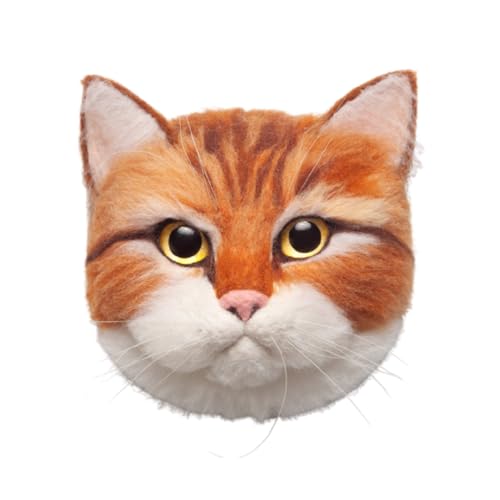 Image of MeowPick Needle Felting Kit with Cat Head Mold, Animals Needle Felting Set, DIY Wool Felt Materials Set with Felting Tool and Instruction for Quick Needle Felting Craft (Ginger cat)