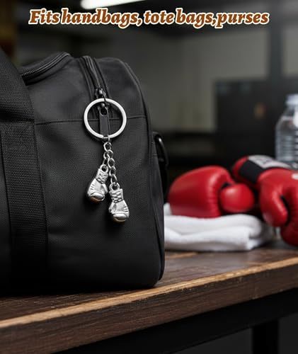 Image of Boxing Gloves Keyring, Keychain for Fitness Lovers, Birthday Surprise, Gift for Sports Lovers, Gift for Men and Women