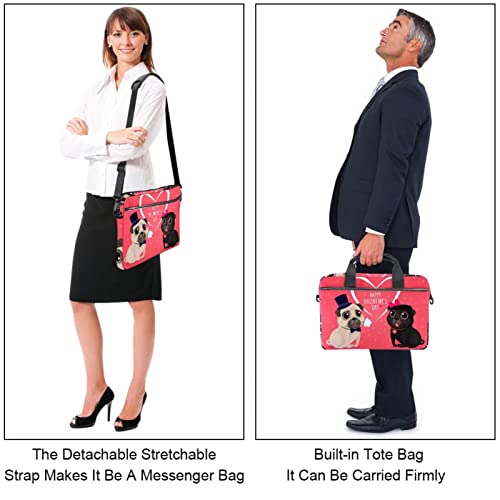 Sacoche à bandoulière pour ordinateur portable 13-14.5 pouces à motif tulipes