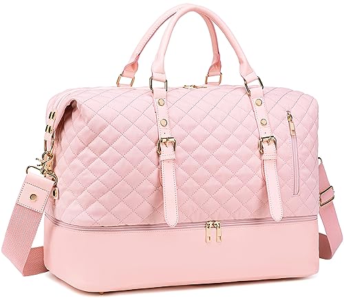 Bluboon Weekender Overnight Bags for Women Men Oversized Travel Duffel Bag Carry On Tote Bag with Shoe Compartment