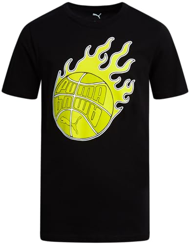 Image of PUMA Boys T-Shirts Athletic Crewneck Short Sleeve Tees (Sizes S-XL) | Soft Breathable Cotton Blend, Comfortable Casual Fit, Great for School, Play & Everyday Wear