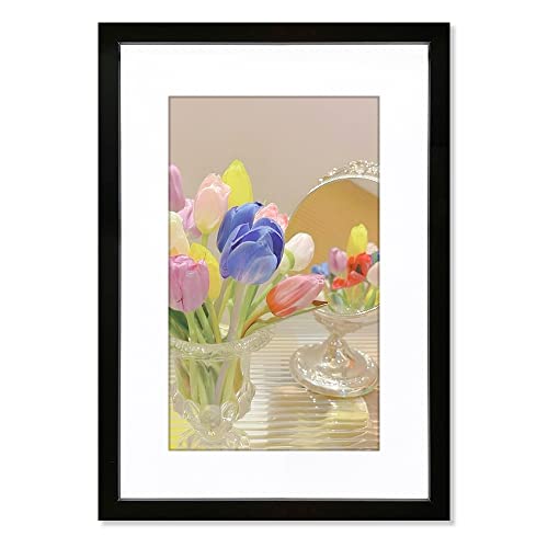 ALLUCKYAN 14x22 Black Picture Frame Mat for 12x18 Photo Wall Mounting Poster Frame-1pcs