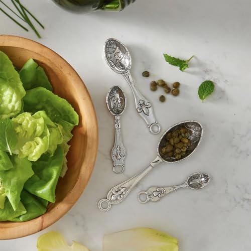 Crosby & Taylor Fleur de Lys Pewter Measuring Cups and Spoons Pewter Superpost Set