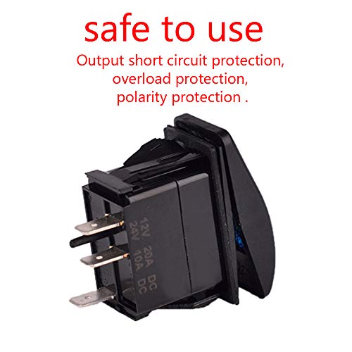 Esupport 12V 20A 3Pin Waterproof Car Boat Offroad Marine White Led Light Push Button Rocker Toggle Switch #TOP3