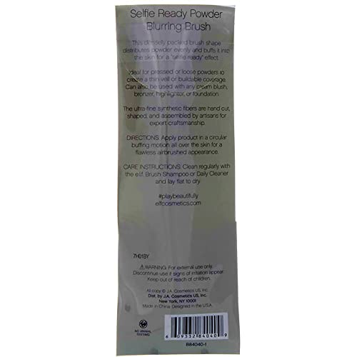 e.l.f. Pincel para desfocagem em pó para aplicação de precisão, sintético