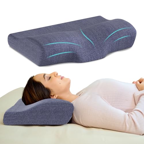 Image of CareFoam Contour Cervical Memory Foam Pillow | 2-Year Manufacturing Warranty | Ergonomic 3-Zone Orthopedic Pillow for Neck Support & Cervical Spine Alignment | Made in India |19 x 11 x 4 Inch