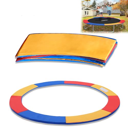 YRHome Housse de protection pour trampoline - Diamètre : 244 cm - 305 cm - 366 cm - Résistant aux UV - Résistant aux déchirures - Protection des bords - Accessoires de trampoline - Taille standard pour trampolines