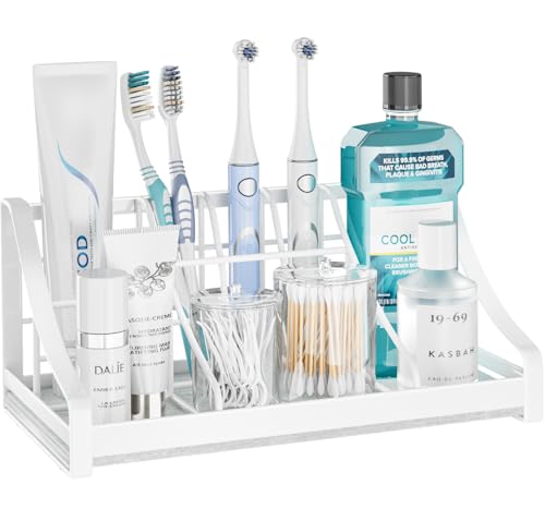 Tandenborstelhouder Instant-Dry Organizer - Badkamer Aanrecht Organizer Kinderen Elektrische Tandenborstel Tandpasta Houders - 7 Slots Badkamer Wastafel Accessoires Opslag Tandenborstel Teller
