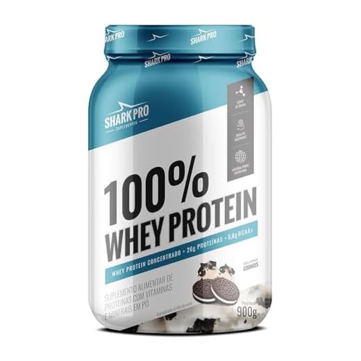 Sharkpro Whey Protein 100% Pote 900G Sabor Cookies