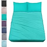 Mejoroom Full Size Sheet Set,Extra Soft Luxury Brushed Microfiber 1800 Thread Count Percale Egyptian Sheets with 15-inch Deep Pocket - Wrinkle Fade and Hypoallergenic - 4 Piece (Full, Teal)