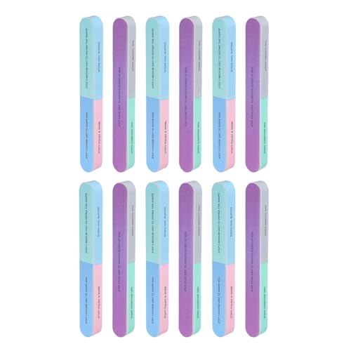 QUARKZMAN Set di 12 lime per unghie, 7 vie, 120/240/600/3000/6000, 6000, per unghie in acrilico e naturale