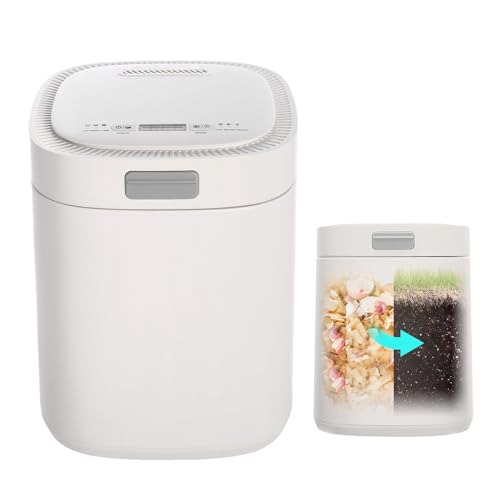 Electric Kitchen Composter 2.5L Smart Compost Bin Indoor Countertop Composting Machine with LED Display, Activated Car bon Odorless, Turn Food Waste and Scraps into Fertilizer for Garden Plants