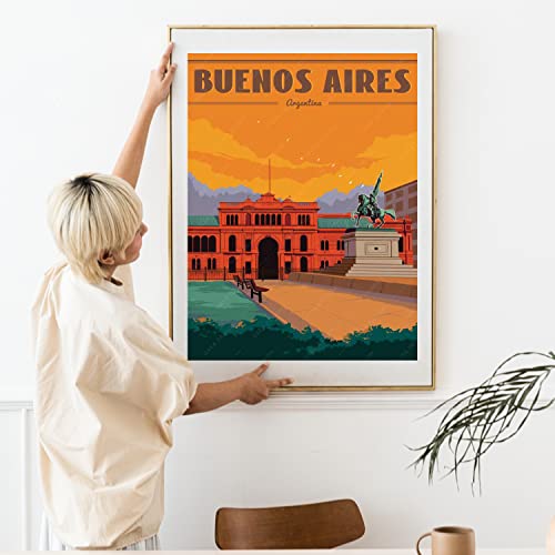 Gaeaverse Buenos Aires Argentina World City Landscape Paintings Vintage Travel Poster Retro Wall Stickers Art Print Painting Home Decoration (18X24 Inch) #TOP3