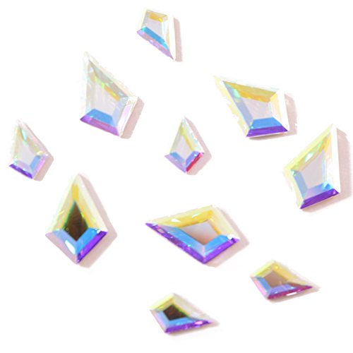 Swarovski 2771 Kite Flatbacks Crystals Nail Art Rhinestones, Mixed Size (12.9x8.3mm and 8.6x5.6mm) Crystal AB- 10 Pieces