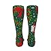 BoomDragon Girls Woman's Fashion Merry Christmas Cushion Crew Socks for Training, Basketball, Skiing, Arch Support Knee High No Show Socks