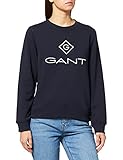 GANT Damen Lock UP C-Neck Sweat Pullover, Blau (Evening Blue 433), Large (Herstellergröße: L)