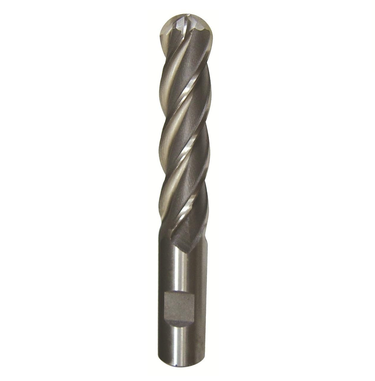 Drill America DWCF Series High-Speed Steel End Mill, Polished Finish, 4 Flute, Square End, 4" Cutting Length, 1" Cutting Diameter, 6-1/2" Length, 1" Shank (Pack of 1)