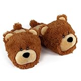 Everberry Fuzzy Bear Slippers for Women and Men - Fluffy Plush Teddy Bear Slippers for Adults