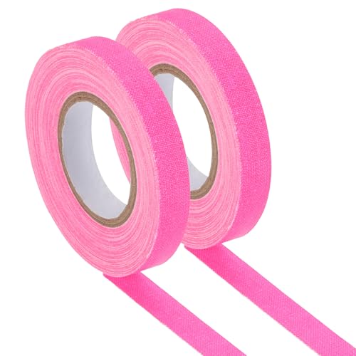 Image of PATIKIL Neon Gaffer Cloth Tape, 0.4 Inch x 65.6 Feet Colored Cotton Glow Tape Markers Fluorescent Blacklight Glow in The Dark Reflect Tape Stickers for Party Decorations, Pink