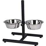 Fair-Shopping XXL Hundenapf Napf Ständer Edelstahl Höhenverstellbar Fressnapf Futterstation Hundebar 53 cm x 28 cm x 54 cm A060
