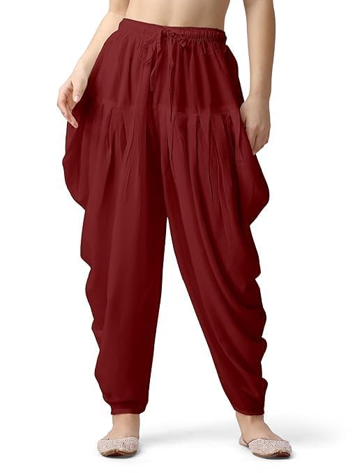 Women's Salwar Readymade Patiala Free Size Fit up to XXL Casual Wear for Women(Maroon)-picture-30