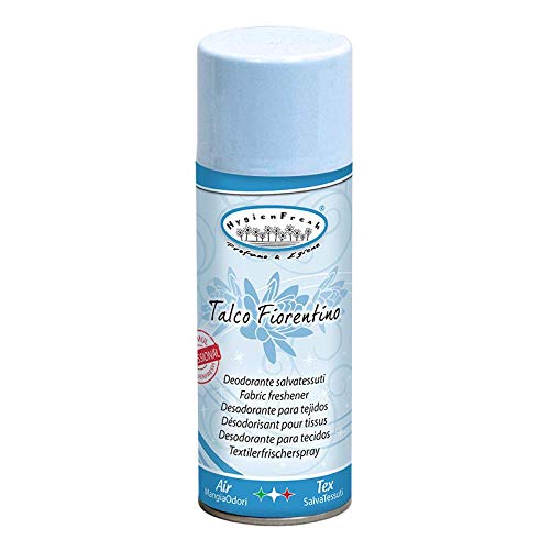 HygienFresh Talco Fiorentino - Deodorante Spray Professionale per Tessuti Ambiente Auto Cassetti Scarpe Armadio Profumo Hotel Palestra Accessori Lavanderia - 400 ml